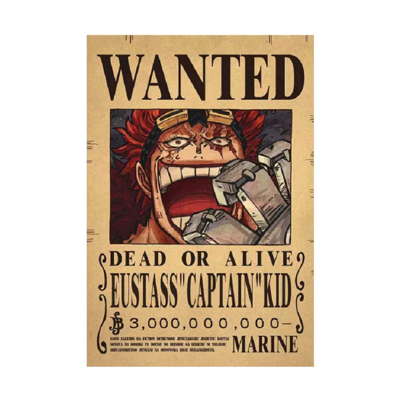 Framed Wanted Dead Or Alive Eustass''Captain''Kid Paper Poster - (42X30CM) ملصق